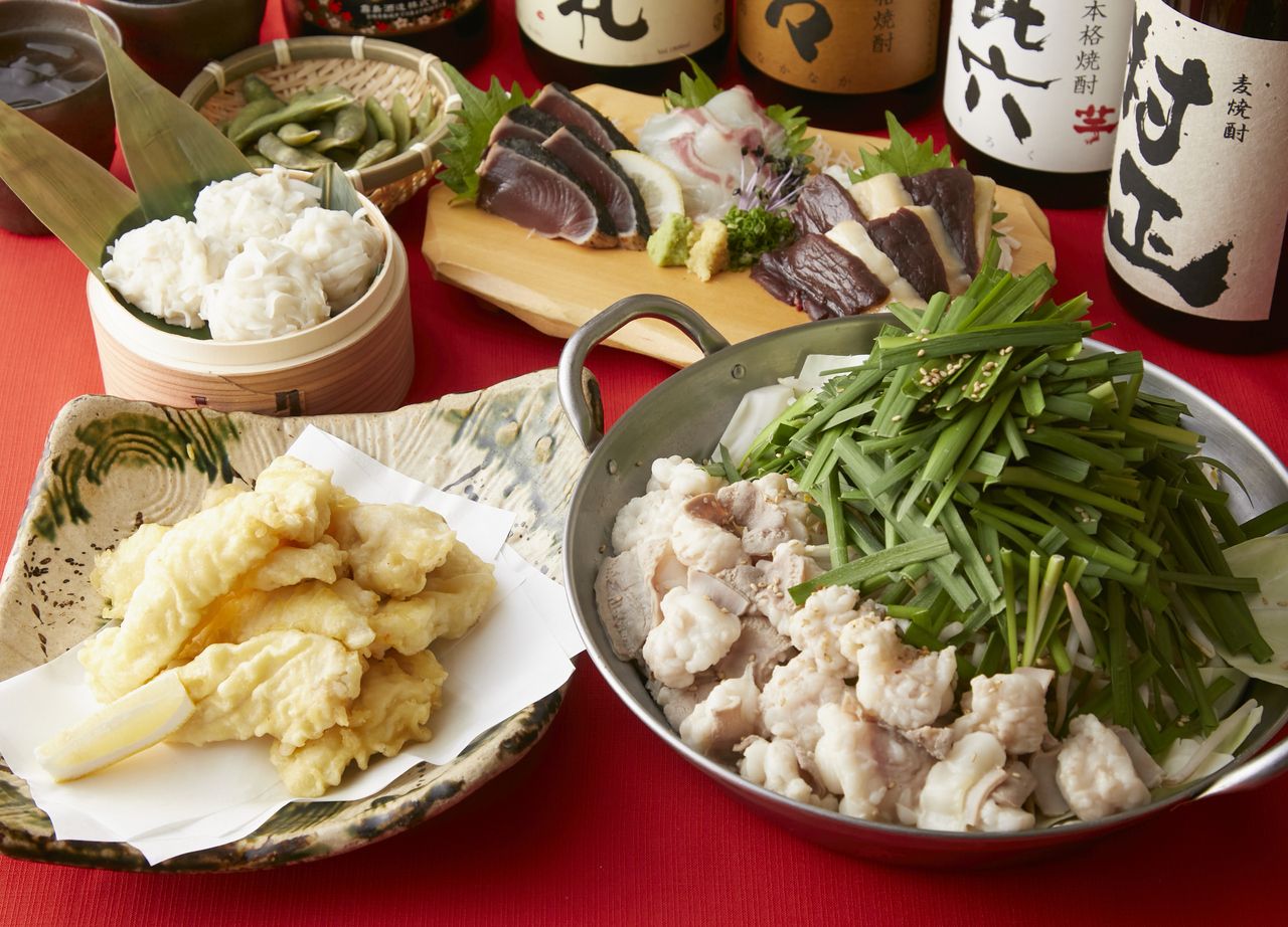 国産　ぷりぷり醤油牛もつ鍋コース【90分飲放付】5000円