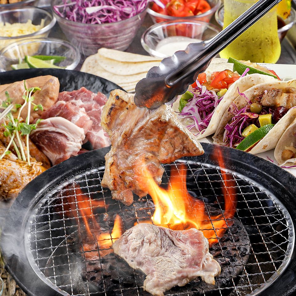 ★All-you-can-eat★ All-you-can-eat BBQ tacos wrapped in vegetables [All-you-can-drink included]