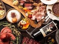 バル本来の様々な種類の食事を和牛と共に併せて頂く肉師コースB