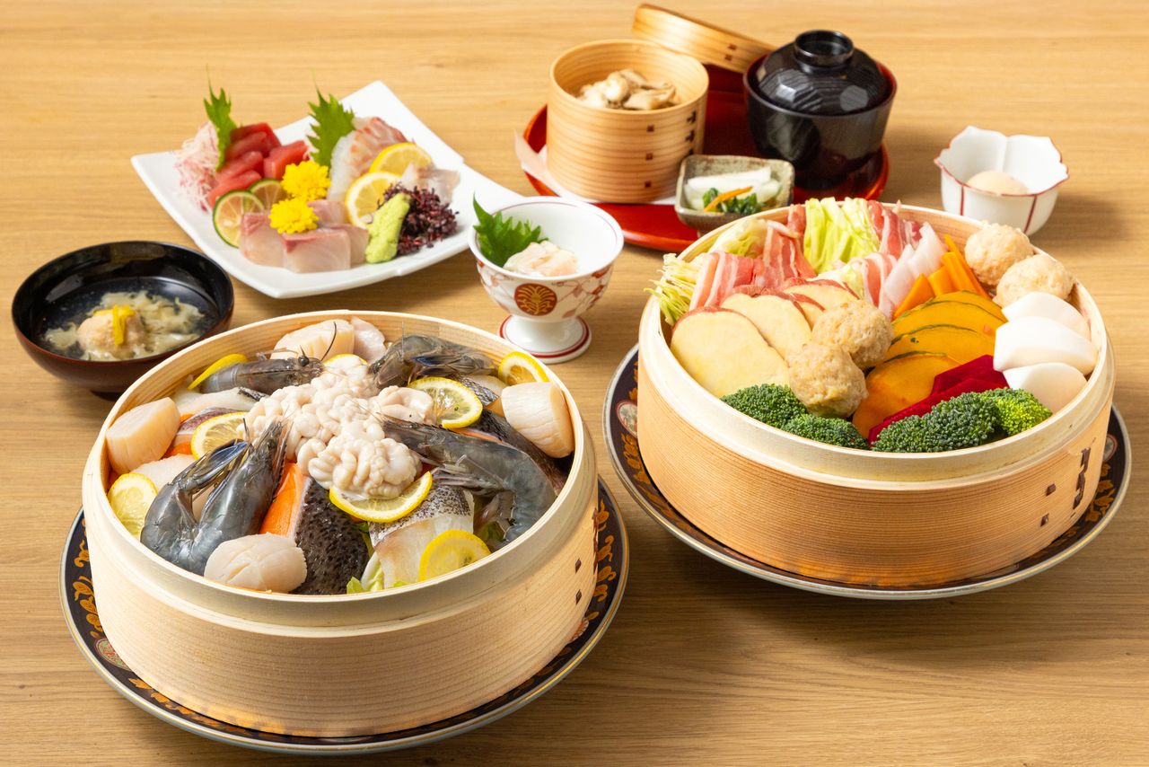 Perfect for banquets and girls' nights out, enjoy sharing! A steamed course featuring seasonal ingredients.