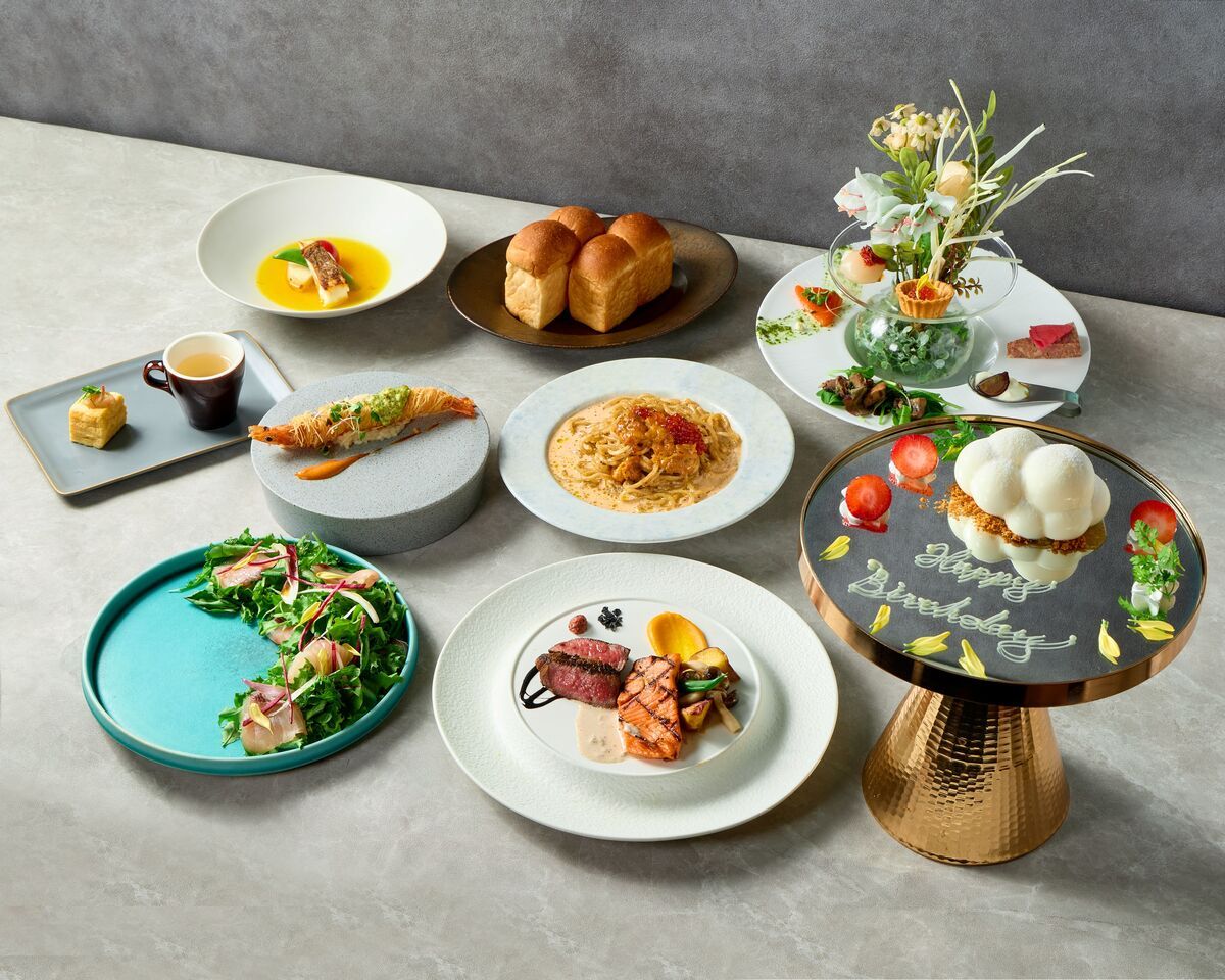 W-Main Course with Grilled Black Wagyu and Rare Grilled Salmon & Uni-Kelp Egg Noodles – Premium BD Course