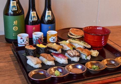 Vegan Sushi Tokyo 日本酒飲み比べ