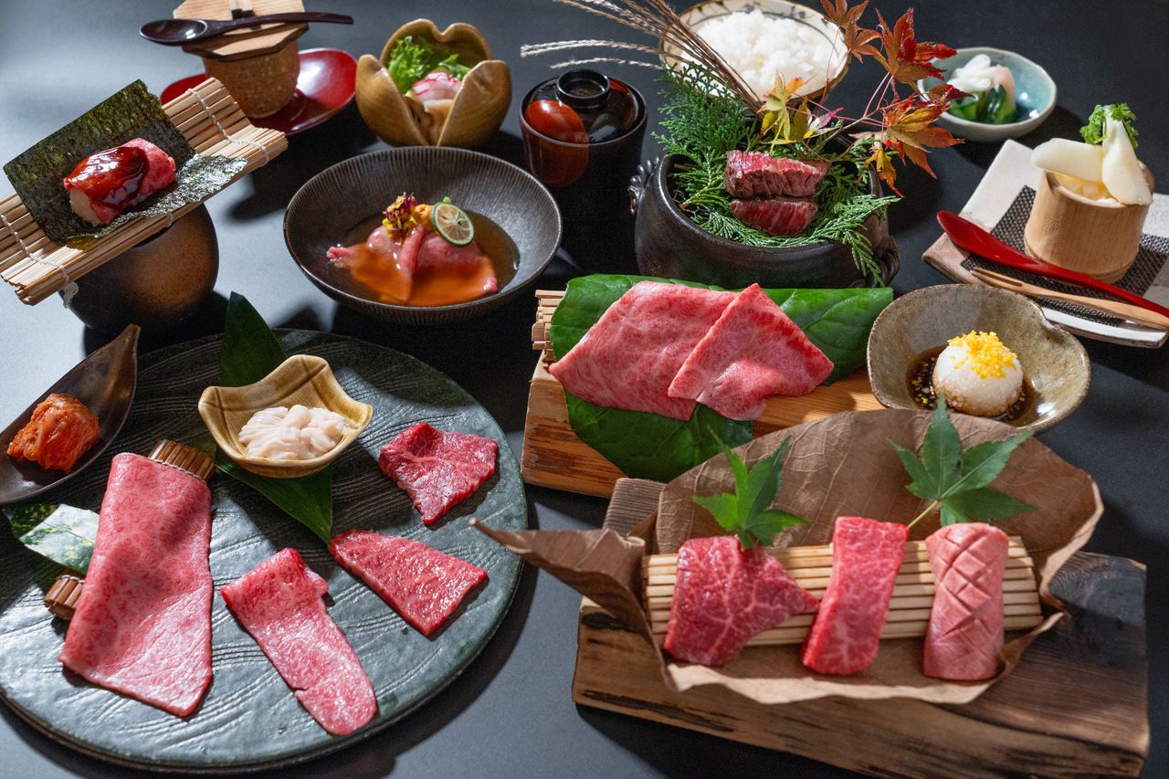 时令肉类料理 & 近江牛肉/但马牛肉：十道菜套餐 【御膳套餐】