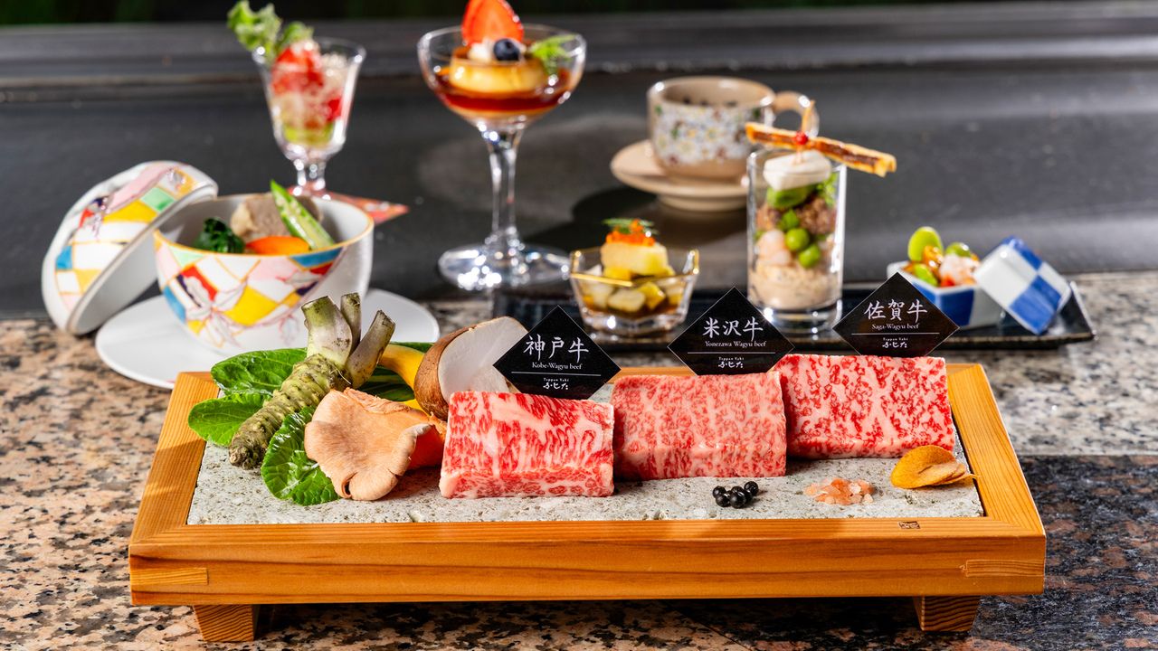 －Moegi－ Kobe, Yonezawa and Saga Wagyu tasting comparison Teppanyaki Course