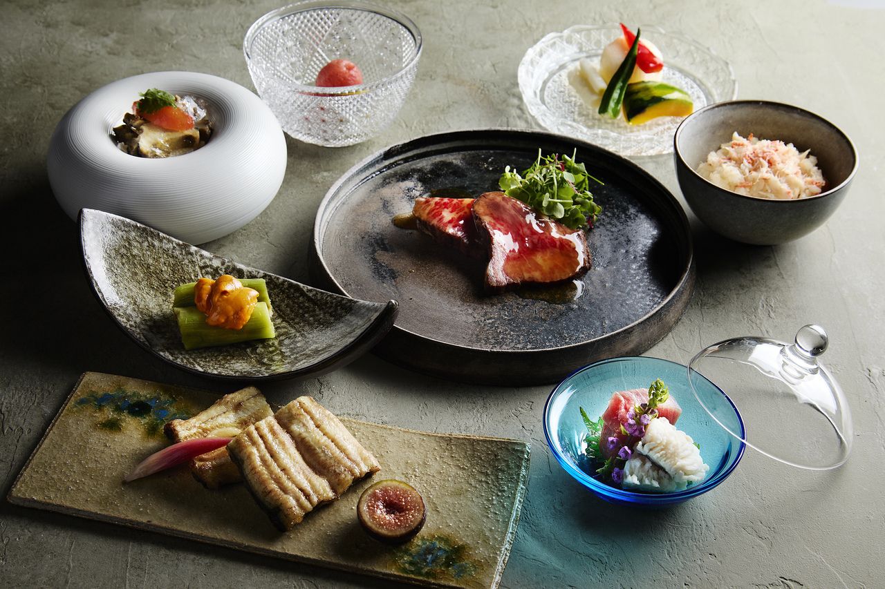 【Limited-Time Offer】[Dinner : Ran] A chef's recommended kaiseki course featuring summer ingredients and Wagyu beef, 8 dishes in total.