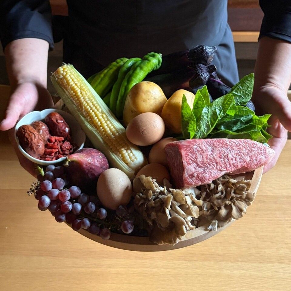 【Lunch】 LUDENS Seasonal Health-Conscious Course: An Italian cuisine course featuring Wagyu fillet as the main dish.