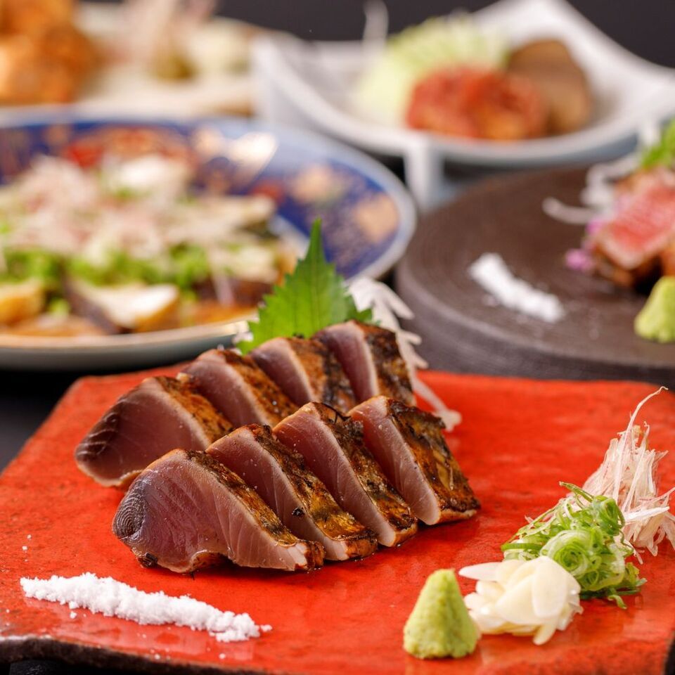 【鳴子コース】藁焼き鰹と旬の恵み！高知の味覚満喫 全9品【2時間飲み放題付】6,000円