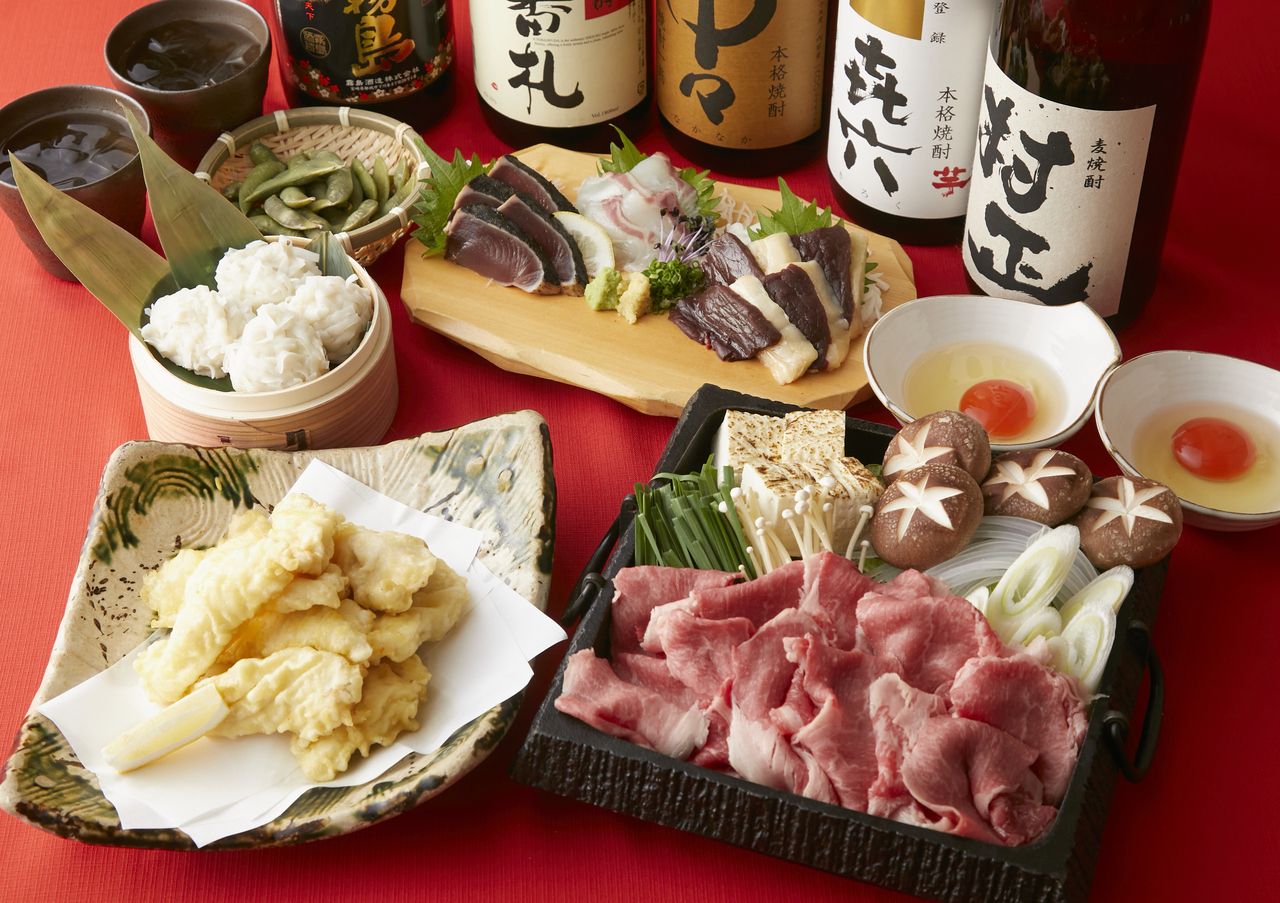 【90分飲放付】国産牛のすき焼きコース7品7000→6000円(税込)