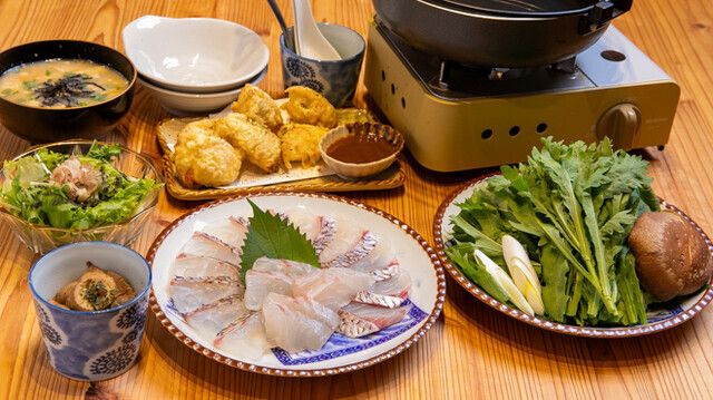 飲み放題90分付・熟成鯛しゃぶおまかせコース