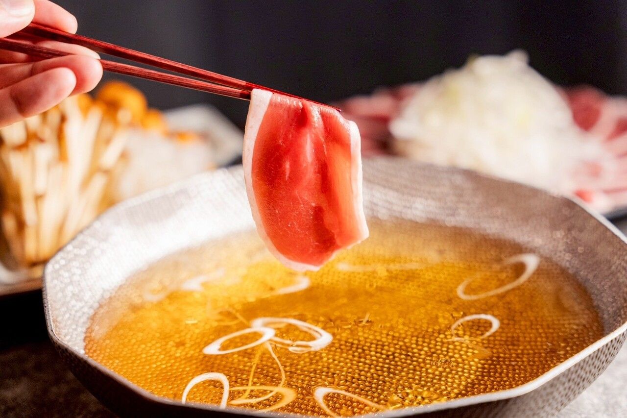 【木ノ子の鴨しゃぶコース6000円】先付け3種、季節の逸品、サラダ、木ノ子の鴨しゃぶ余った出汁で雑炊で〆れる計7品