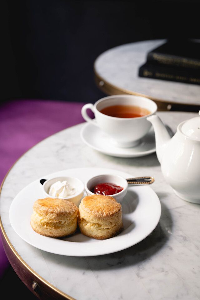 Plain scones [2 pieces — served with jam and cream] (Bar time)