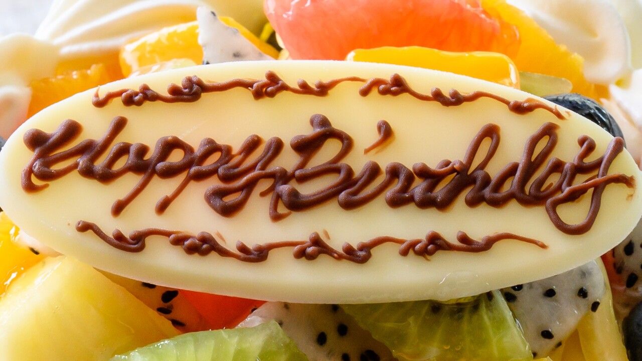 Prato de chocolate com mensagem (330 ienes cada)