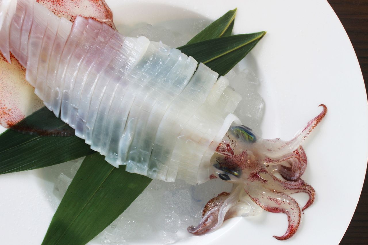 Ikizukuri squid (live-prepared sashimi)