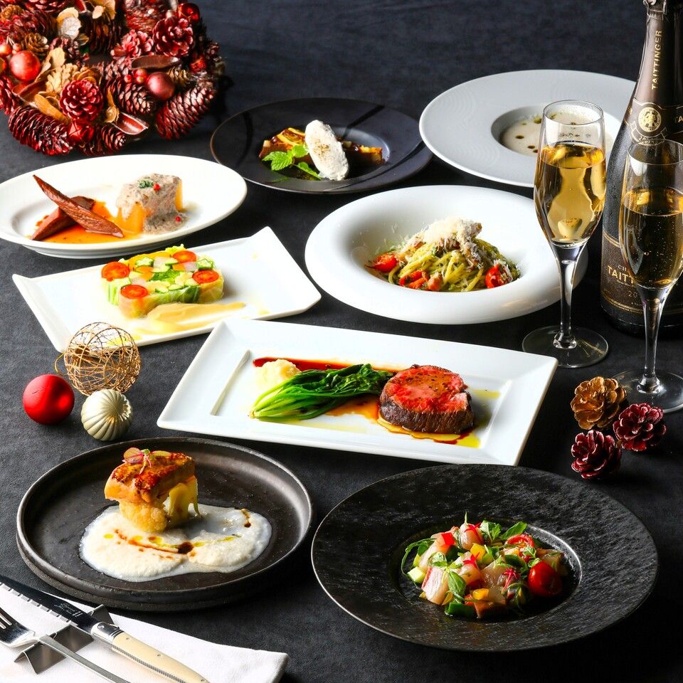 【Xmas2025】24日＆25日限定　乾杯スプマンテ＆食後カフェ付　京都食材のイタリアンを堪能　お肉メインのプラン
