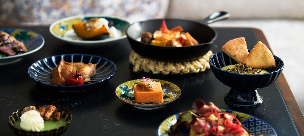  Lunch set "Grilled Hokkaido scallops, 3 small dishes, and dessert included, total of 8 dishes"