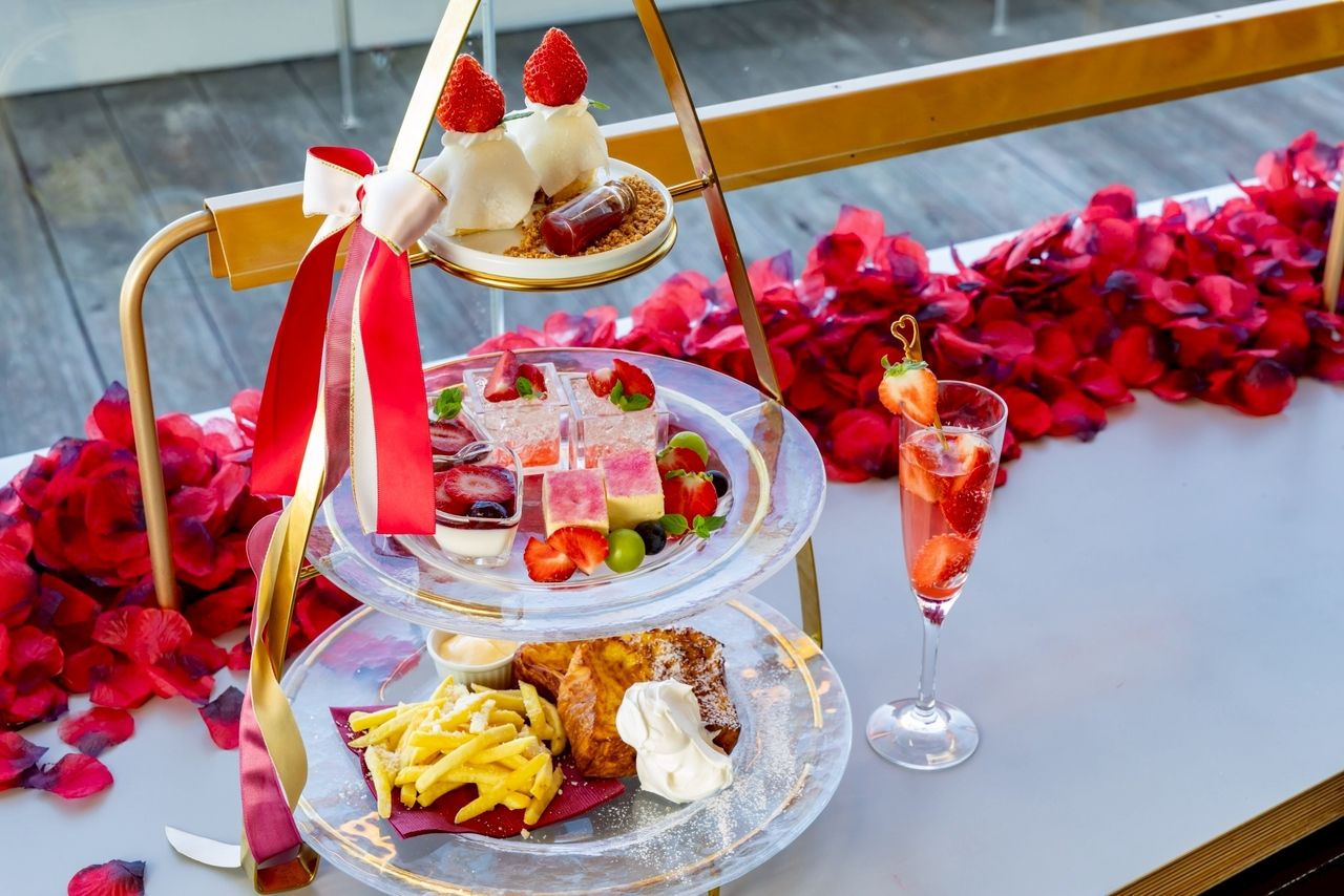 【90분 프리 플로우 첨부】계약 농원 직송 아마오의 애프터눈 디저트