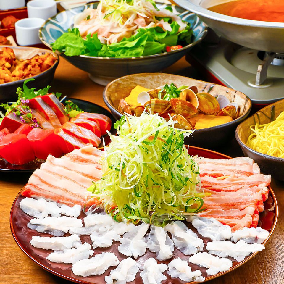 [Spring welcome/farewell party] Special plan featuring Sakura sea bream and Kyoto mochi pork shabu-shabu as main dishes ★ 5,000 yen with all-you-can-drink