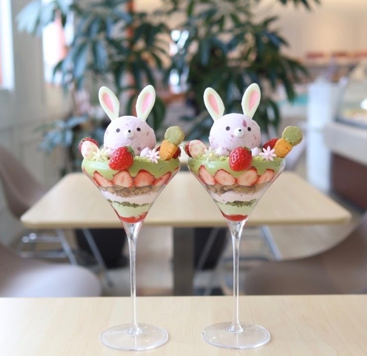 Strawberry and pistachio Easter parfait