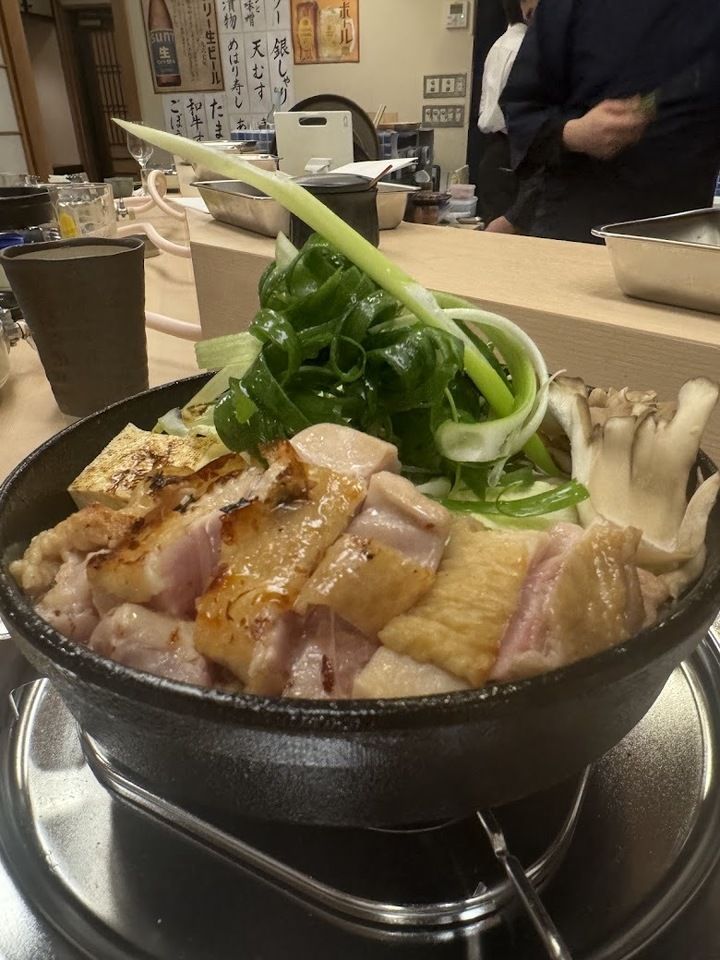 鍋と天ぷらのコース（鶏すき鍋）