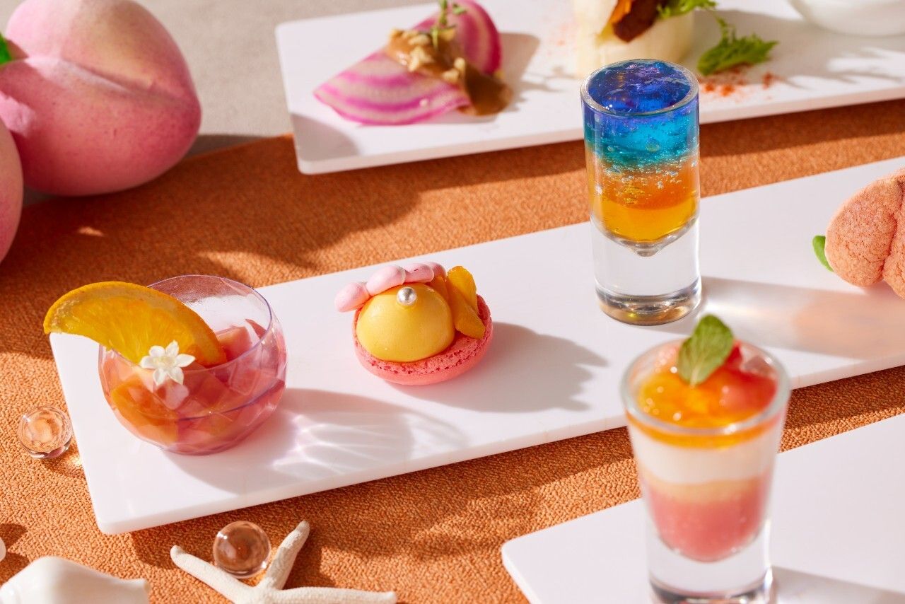[July 1st - September 18th] Peach Afternoon Tea ~Sunset Peach~ + Glass of Champagne