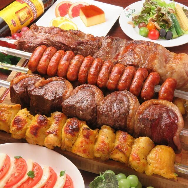 【GRAND OPEN CELEBRATION☆】 Exclusively selected chuck meat – all-you-can-eat authentic shish kebabs, plus salad bar & unlimited drinks! 120-minute plan [From 7,700 yen → 5,980 yen] ※Available only by reservation