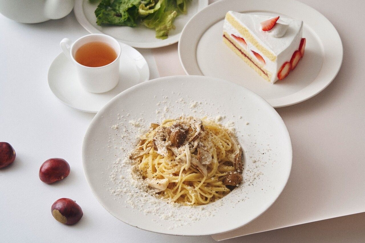 [Special lunch with dessert & drink] Chestnut and three-mushroom cream pasta 
