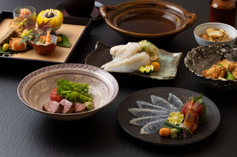 一人ひと鍋　黒毛和牛ステーキとふぐしゃぶ会席　16,500円