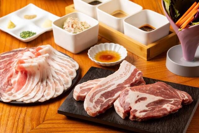 特選 銘柄豚 ■メイン2種■ 豚しゃぶ & 和風サムギョプサル コース