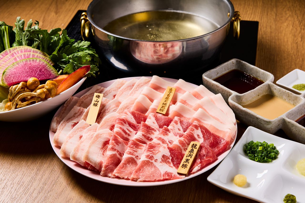 【東京肉しゃぶ家 直伝】特選 & 希少 ミックス 銘柄豚 しゃぶしゃぶ ショートコース