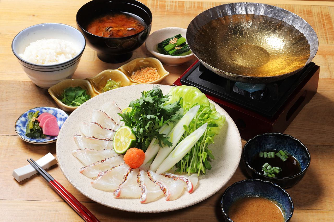 【1ドリンク、選べるデザート付き】ランチ限定！お一人ご予約OK！真鯛のしゃぶしゃぶセット3000円