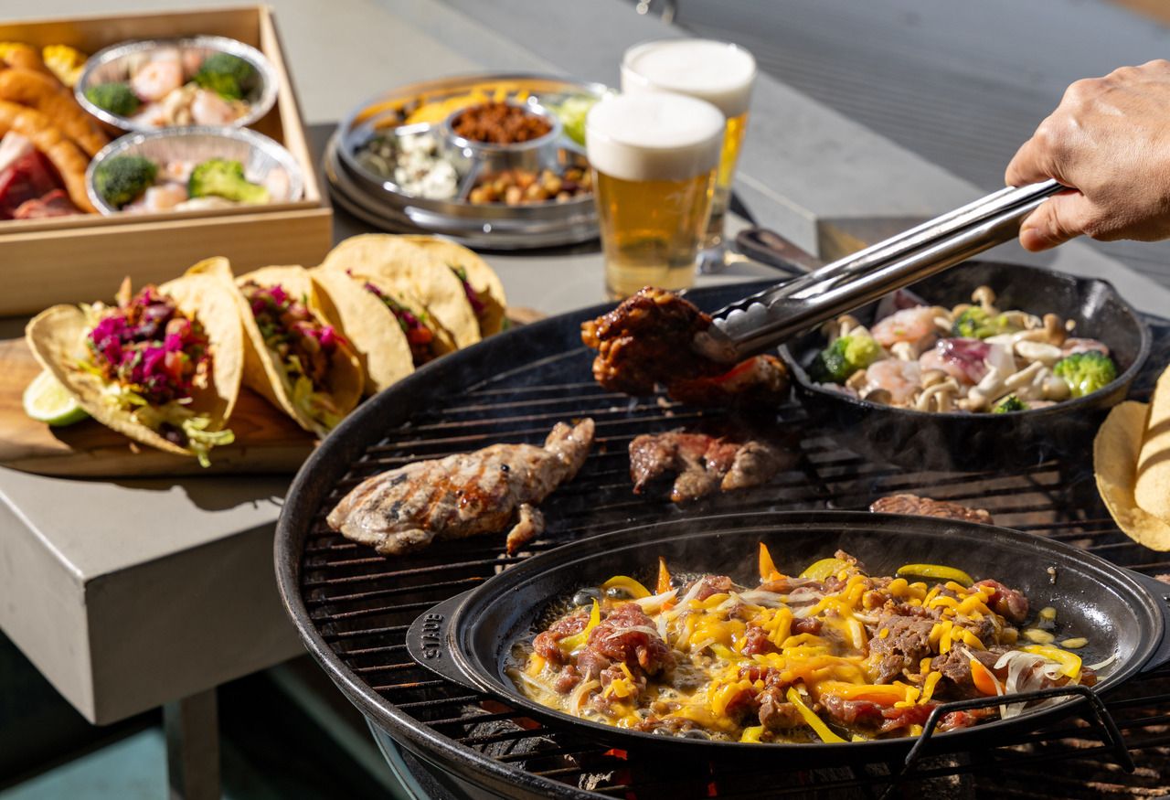 【プレミアムBBQプラン】ビーフチーズステーキ＆贅沢3種お肉＆タコスプレート(飲み放題別)