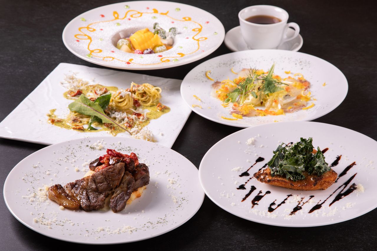 【ランチコースB】〜前菜・パスタ・肉も魚もWメイン・デザート・コーヒー付き（全5品）〜