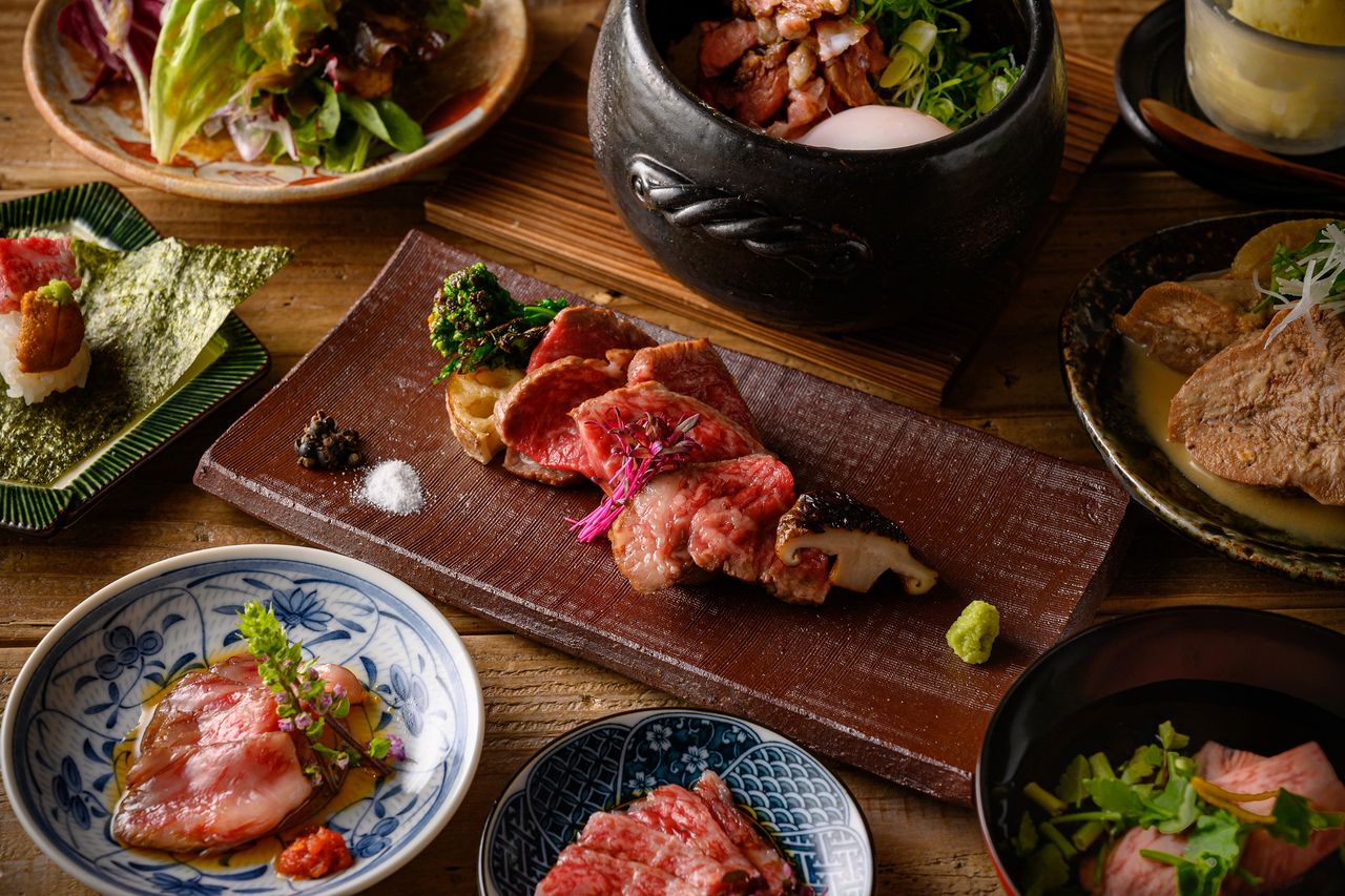 【肉よろず(オリーブ牛 イチボ)コース】