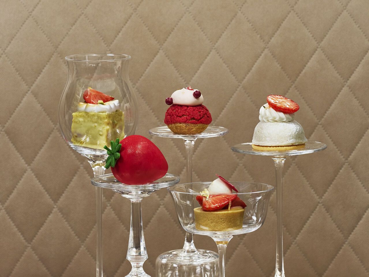 St. Regis Strawberry Afternoon Tea with a glass of champagne