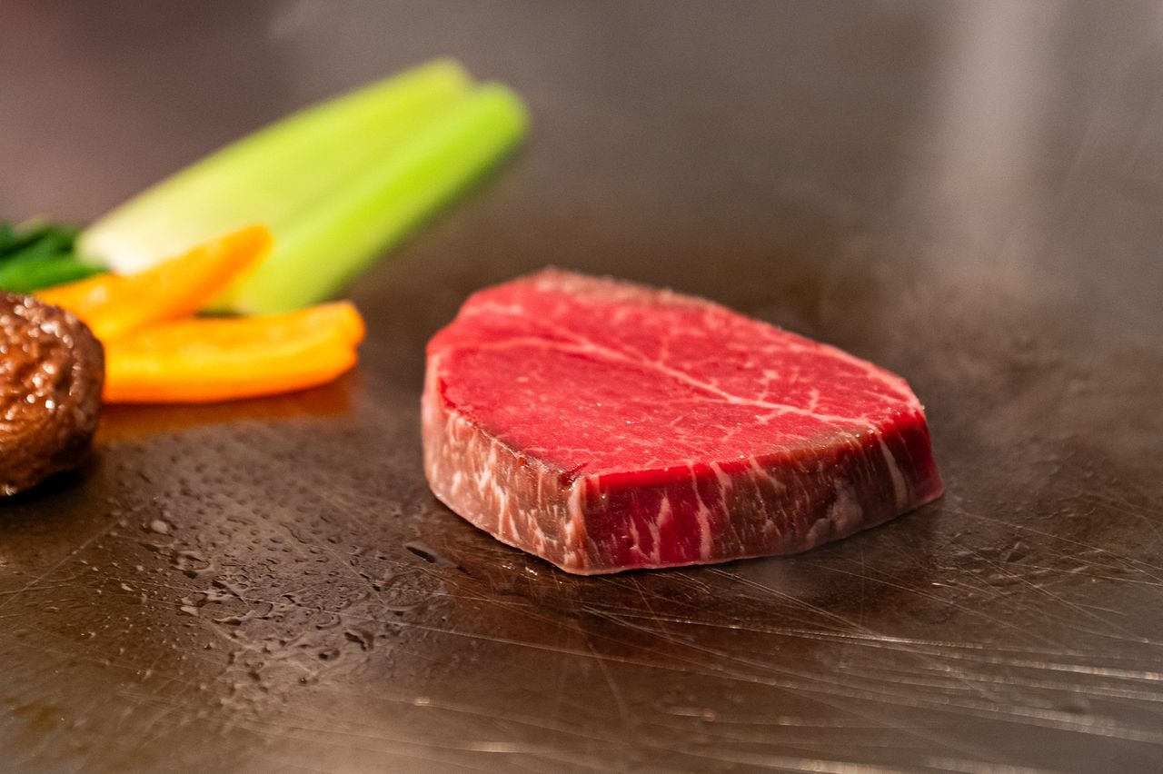 January only: Kuroge Wagyu beef tartar, Kuroge Wagyu beef steak, and all-you-can-eat course