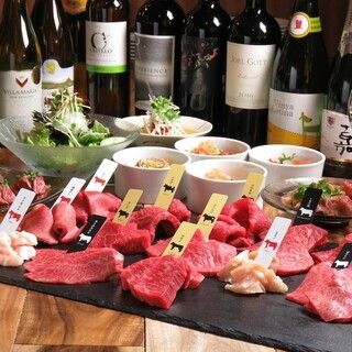 カジュアル焼肉コース(B)雲丹のせ肉寿司や熟成和牛の焼きすきも楽しめる、お店の自己紹介的プラン！