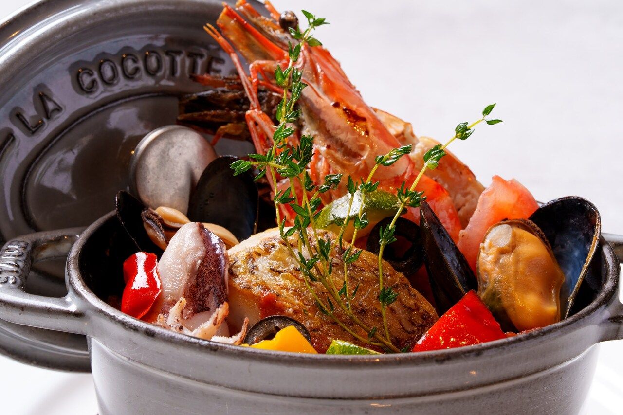 Sauteed Red Sea Bream, Nage style, Truffle aromatic