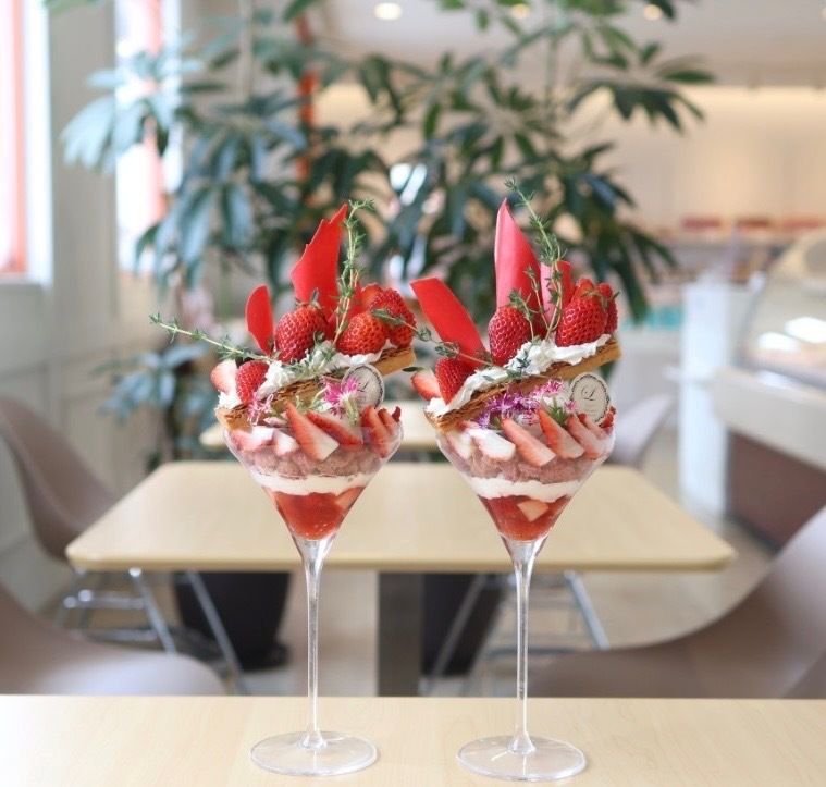 Large spring strawberry parfait