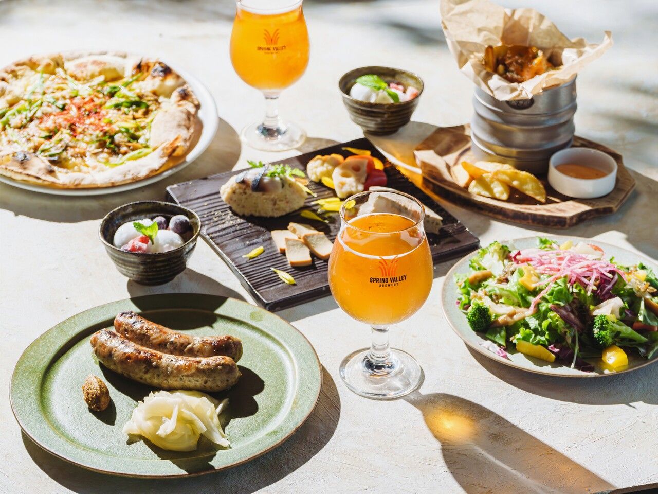 【Summer-exclusive Plan】 “Summer Wheat Night Course”: 6 large plates with 9 dishes total + 2-hour all-you-can-drink for 5,800 yen