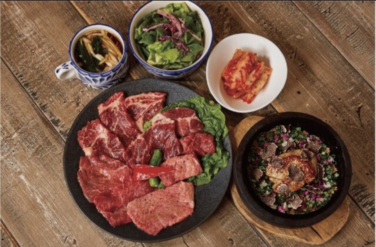 Arita Beef/Gorgeous Grilled Meat & Foie Gras and Truffle Stone-Cooked Bibimbap Set