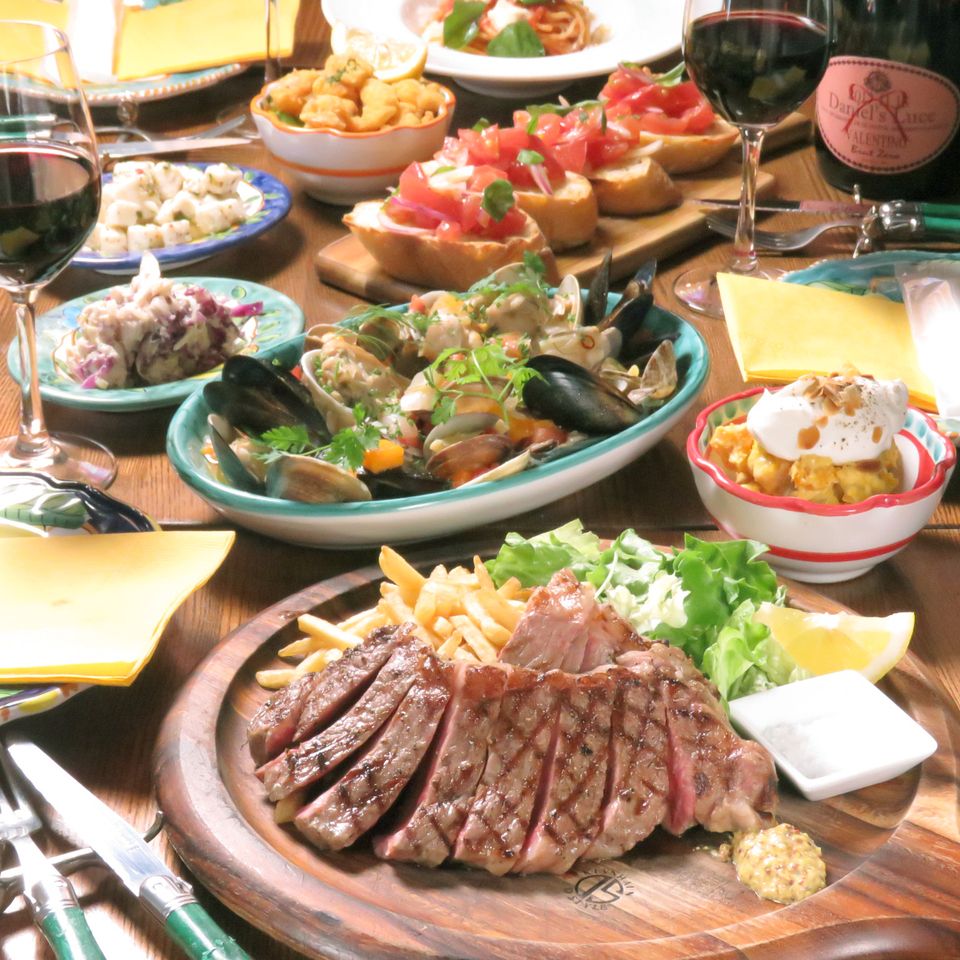 【今だけ！お二人様から飲み放題OK！飲み放題2時間付き】豪華なルーチェプラン 全10品6000円