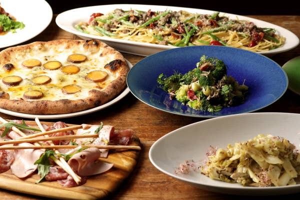 PLAN A [僅限用餐] Blue Naples 休閒套餐，享用披薩、義大利麵和 dolce 作為開胃菜