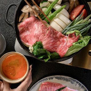 【個室プラン】土日祝限定ランチ 近江牛すき焼き