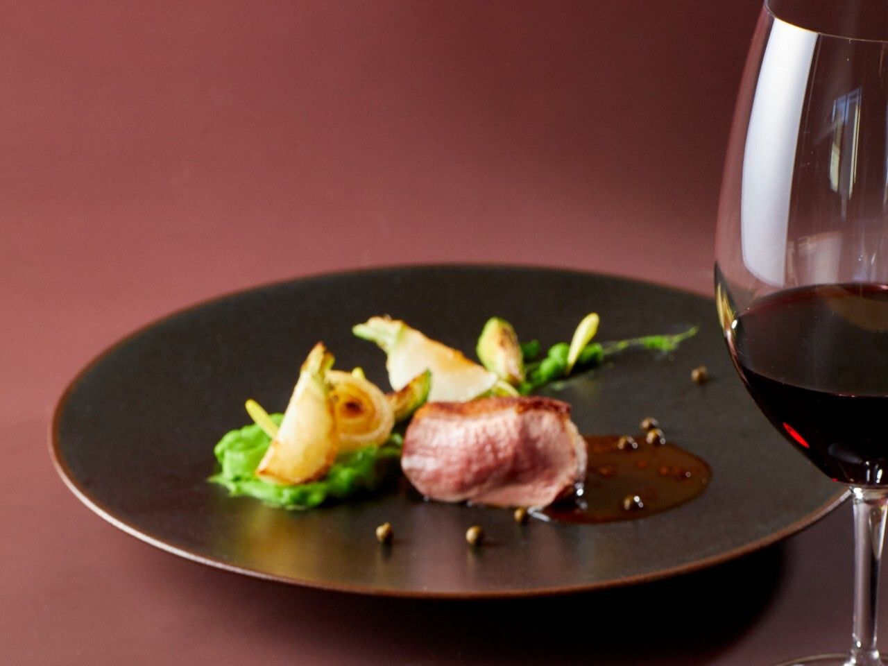 Dinner A + toast glass of sparkling wine