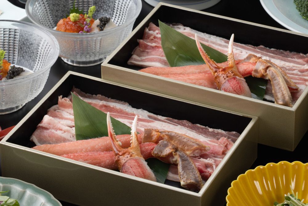 【런치】다시 샤브 "수이센 (水仙 すいせん)" (즈와이가니(ずわい蟹) 눈꽃게·눈게, 엄선된 돼지고기)