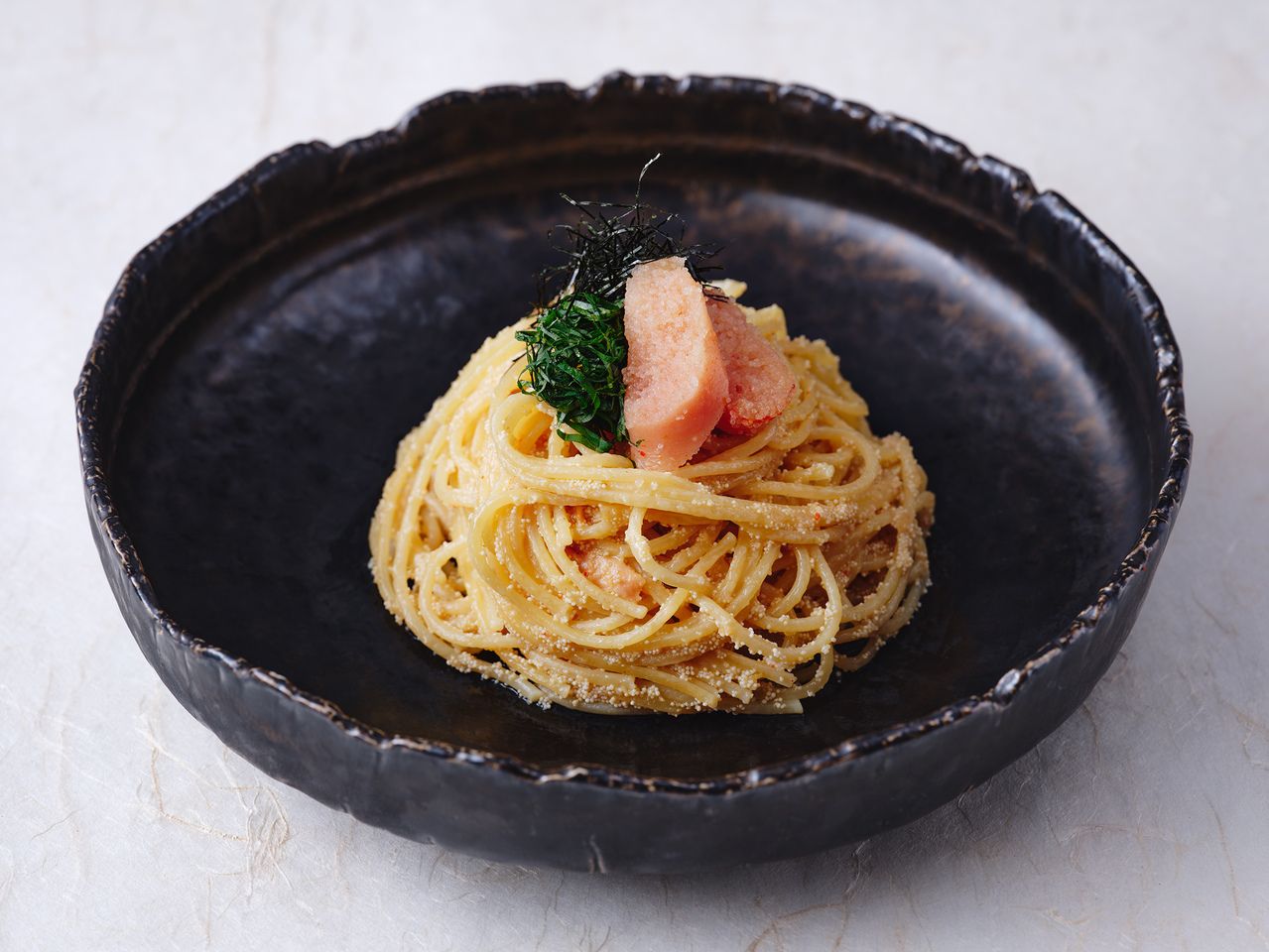 やまや”できたてめんたい”たっぷり！明太子、大葉、焼き海苔のパスタ　選べるドリンク付き