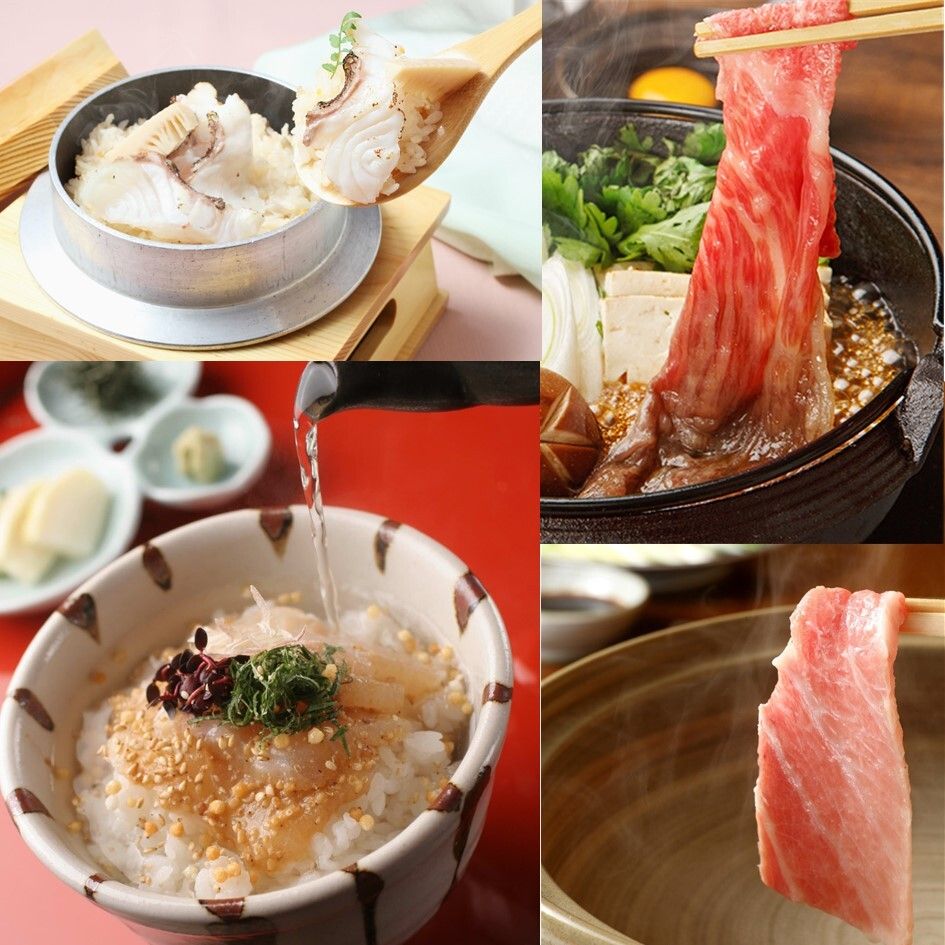 January and February only: "Bluefin Tuna Ootoro Sukiyaki" & "Sea Bream Hitsumabushi and Japanese Black Beef" course 4,727 yen (excluding tax)