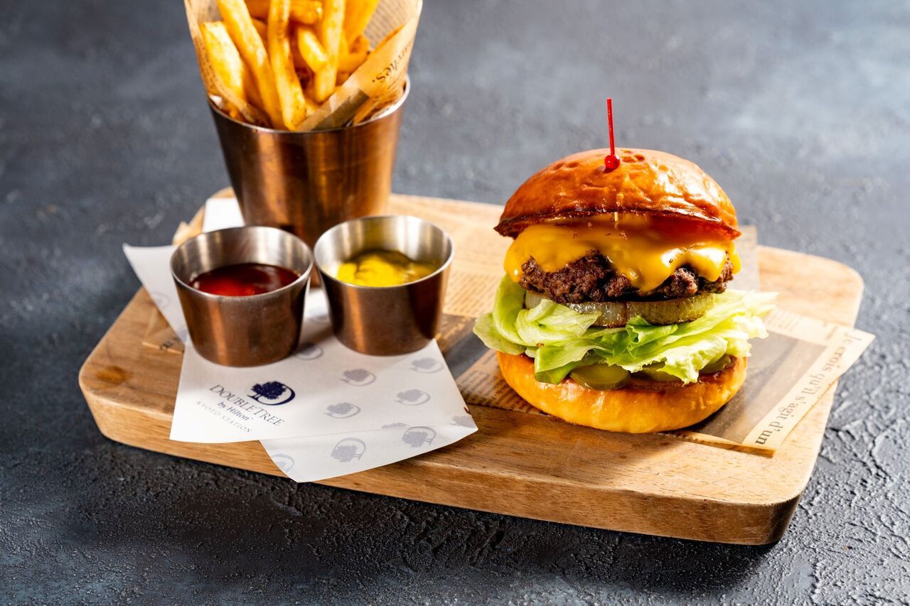 Grove Burger Set with Salad, Soup, and French Fries