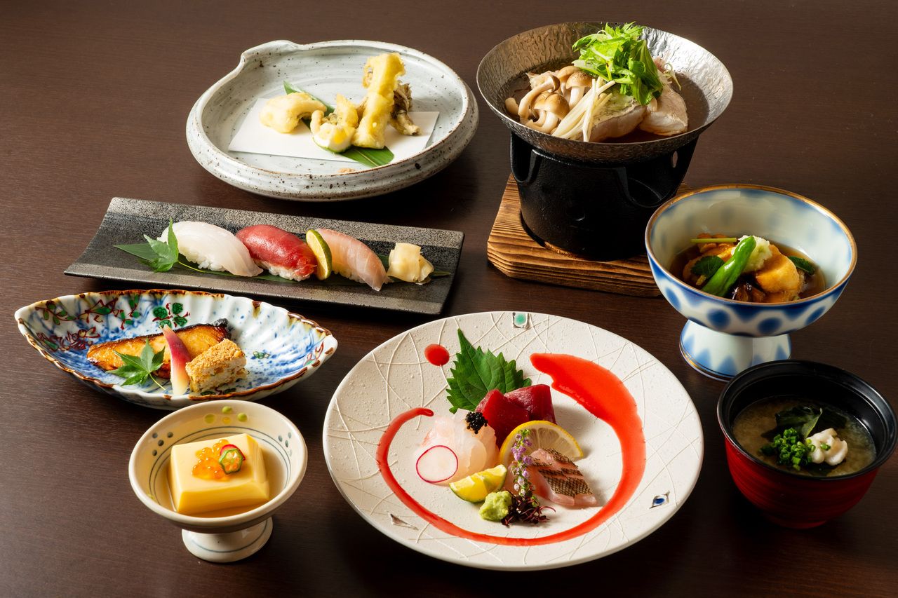 【季節会席～新緑～】カレイの若狭焼き・稚アユの唐揚げ含む全8品