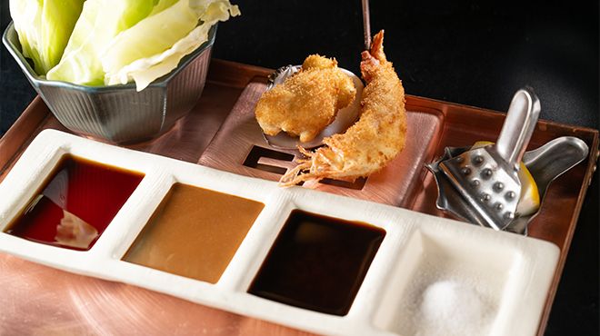 Special set of 15 skewers (live shrimp, Wagyu beef, local clams, and seasonal meat, fish, and vegetable skewers) - available only at counter seats - 7000 yen